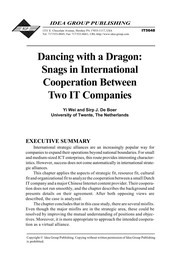 Dancing with a dragon : snags in international cooperation between two IT companies /