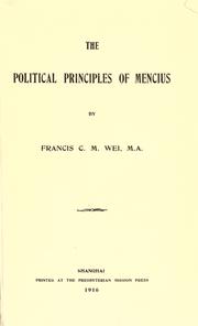 The political principles of Mencius /