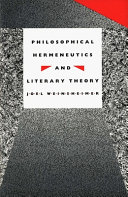 Philosophical hermeneutics and literary theory /