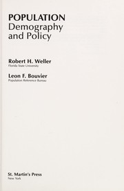 Population, demography and policy /