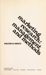 Marketing research: management and methods /