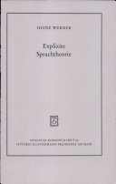 Explizite Sprachtheorie : holistische Oberflächengrammatik des Italienischen /