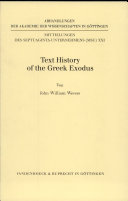 Text history of the Greek Exodus /