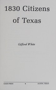 1830 citizens of Texas /