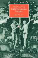 Natural law in English Renaissance literature /