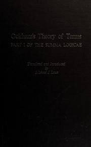 Ockham's theory of terms, part I of the Summa logicae /