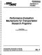Performance evaluation mechanisms for transportation research programs /