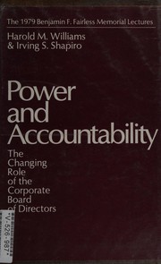 Power and accountability : the changing role of the corporate board of directors /