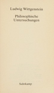 Philosophische Untersuchungen /