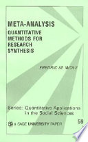 Meta-analysis : quantitative methods for research synthesis /
