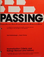 PASSING : program analysis of service systems' implementation of normalization goals : normalization criteria and ratings manual /