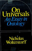 On universals ; an essay in ontology.