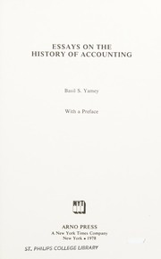 Essays on the history of accounting /