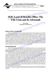 SEIU Local 36 Benefits Office : the Y2K crisis and its aftermath /