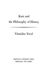 Kant and the philosophy of history /