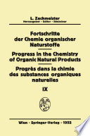 Fortschritte der Chemie Organischer Naturstoffe/Progress in the Chemistry of Organic Natural Products/Progrès Dans La Chimie Des Substances Organiques Naturelles /