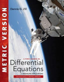 A first course in differential equations with modeling applications /